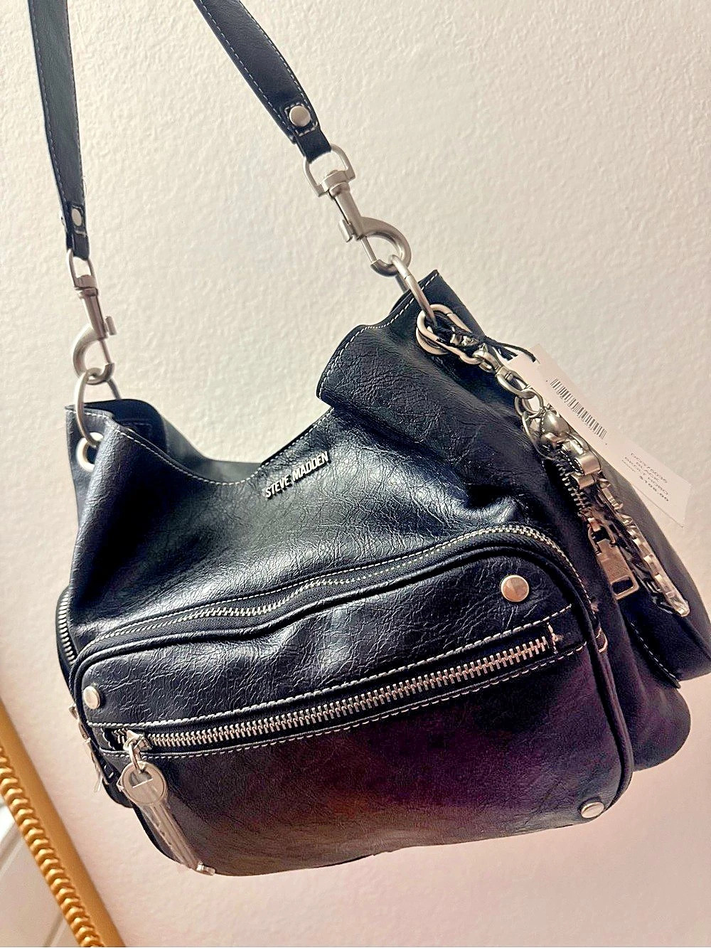 Steve Madden Bkolt Black Hobo Shoulder Bag